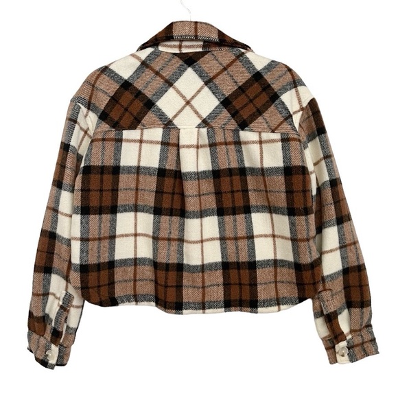 Blank NYC Plaid Cropped Shacket Shirt Jacket in All The Best Size Small - Picture 7 of 15